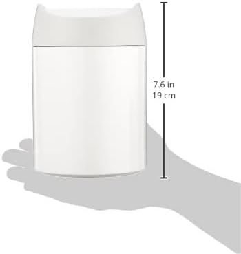 simplehuman Mini Countertop Trash Can, 1.5 Liter / 0.4 Gallon, White Steel