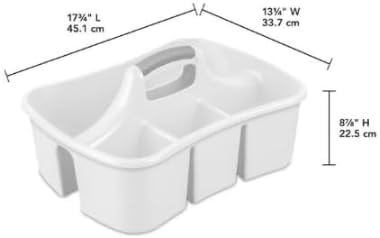 Large Cleaning Caddy Tote with Dividers - Premium Multi-Compartment Organizer for Cleaning Supplies, Bathroom Essentials, and Household Chemicals | Heavy-Duty Handles & Sturdy Design