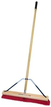 24" Soft Sweep Indoor Push Broom with 60" Handle. Ideal for Epoxy & Polished Floors. Durable American Made Steel Brackets-Stainless Steel Hardware. No Plastic. 100% USA Made