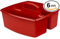 Storex Storex Large Classroom Caddy,13 x 11 x 6.575 Inches, Red, Case of 6 (00954U06C)