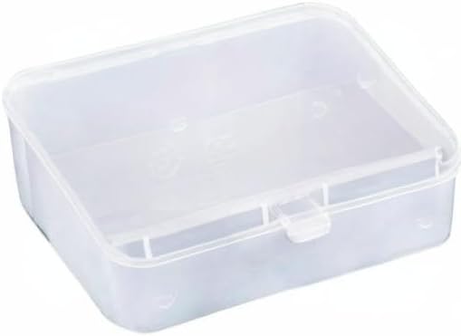 AKOAK Clear Polypropylene Rectangle Mini Storage Containers Box with Hinged Lid for Accessories,Crafts,Learning Supplies,Screws,Drills,Battery,Pack of 4 (3.46" x 2.24" x 1.18")