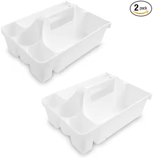 Deluxe Maid Cleaning Caddy (2-Pack) – Durable Multi-Compartment Organizer for Household, Janitorial, and Commercial Cleaning Supplies
