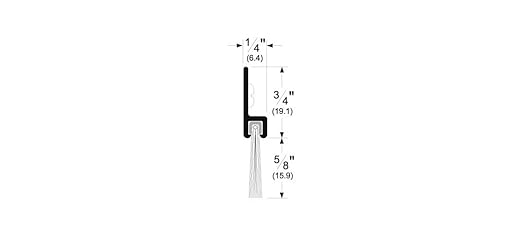 Pemko 085576 18061DNB84 Brush Seal - Meeting Stile, Dark Bronze with Black Brush Insert, 1" Width, 84" Length, Dark Bronze