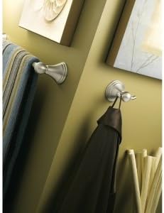 Moen Preston Collection Chrome 24-Inch Single Bathroom Towel Bar, Wall Mounted Hanger for Bath or Kitchen, DN8424CH