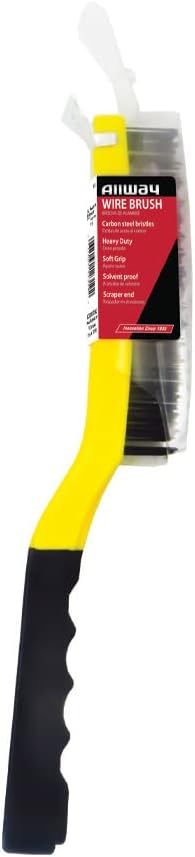 ALLWAY SB319 Soft-Grip Carbon Steel Wire Brush with Scraper