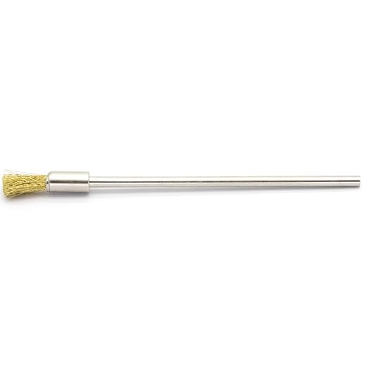 20PCS Brass Wire Brushes with Extended Handle - Metal Rust Removal, Polishing, Cleaning - 6mm Diameter, 1/8″ (3mm) Shaft, 100mm Length - Removes Burrs, Dust, and Oxide Layer - Rotary Tool Accessories