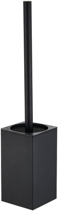 Toilet Brush and Holder, Stainless Steel Square Toilet Bowl Brush Freestanding with Lid,Toilet Cleaner Brush Set for Bathroom Storage,Black