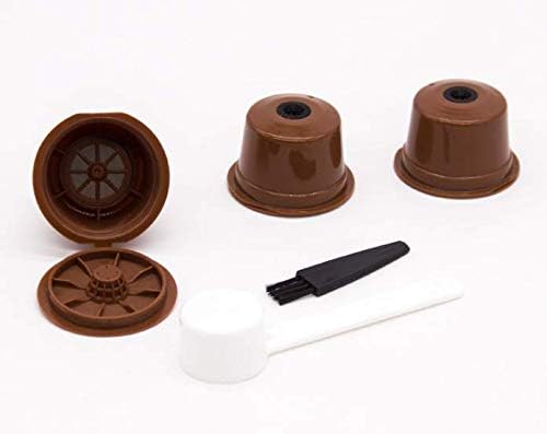 LIGICKY Set of 3 Refillable Coffee Capsules Cup Filter for Caffitaly Coffee Machine Supplies with Spoon and Cleaning Brush.