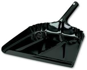 4216 Heavy-Duty Commercial Dust Pan, 16w x 15 1/2d, 20-Gauge Steel, Black