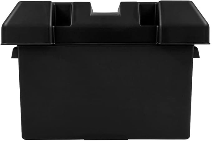 Camco Large Battery Box with Straps and Hardware - Group 27, 30, 31 |Safely Stores RV, Automotive, and Marine Batteries | Measures Inside 7-1/4" x 13-1/4" x 8-5/8" | (55372)