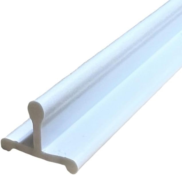 KC Hardware Vinyl Sliding Screen Door Track, Sliding Door Bottom Track Replacement, Patio Screen Door Guide - Flat White Vinyl - 96 Inch- Pack of 1