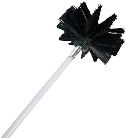 Chimney Cleaning Brush Dryer Duct Cleaner 2-in-1 Kit Fireplace Drier Vent Lint Sweeping Tools 18’ Flexible Rods Rotary System Working with or Without Drill