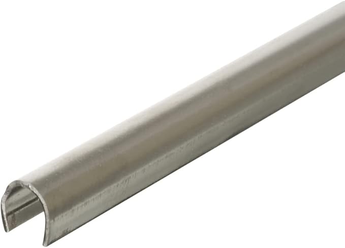 Prime-Line D 1579-1 Sliding Door Repair Track – Repair Worn or Damaged Sliding Glass Door Aluminum Tracks and Horizontal Window Tracks, 1/4” x 8’, Stainless Steel (Single Pack)