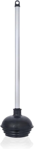 NEIKO 60166A Toilet Plunger with Patented All-Angle Design, Heavy-Duty Toilet Bowl Plunger with Aluminum Handle, Bathroom Necessity, Black, 1-Pack