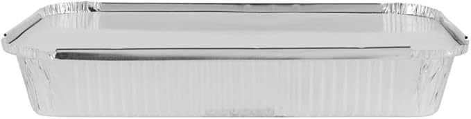 PARTY BARGAINS 4 lb Aluminum Pans with Board Lids, 40 Pack – 12 x 8 in Disposable Foil Roasting & Steam Table Pans for Catering, Takeout, Meal Prep, Oven Safe up to 240°C
