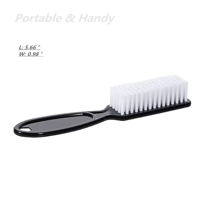 Handle Grip Nail Cleaning Brush, Hand Fingernail Cleaner Brush Manicure Tools Scrub Cleaning Brushes for Toes and Nails (8Pcs, Black)