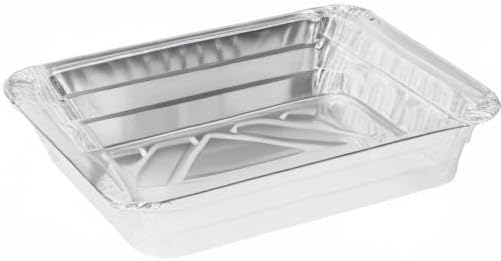 PARTY BARGAINS 2.25 lb Aluminum Pans with Board Lids, 20 Pack – 8 x 6 in Disposable Foil Roasting & Steam Table Pans for Catering, Takeout, Meal Prep, Oven Safe up to 240°C