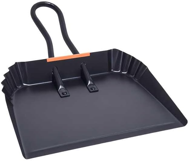 Heavy-Duty Black Metal Dustpan,17",Dust Pan with Handle,Large Dust Pans,Ideal for Industrial/Commercial/Indoor/Outdoor Professional Debris Collection & Home Cleaning (17inch_1PCS)