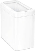 simplehuman 25 Liter / 6.6 Gallon Slim Open Top Small Trash Can, Commercial Grade Heavy Gauge Office Trash Can, White Stainless Steel