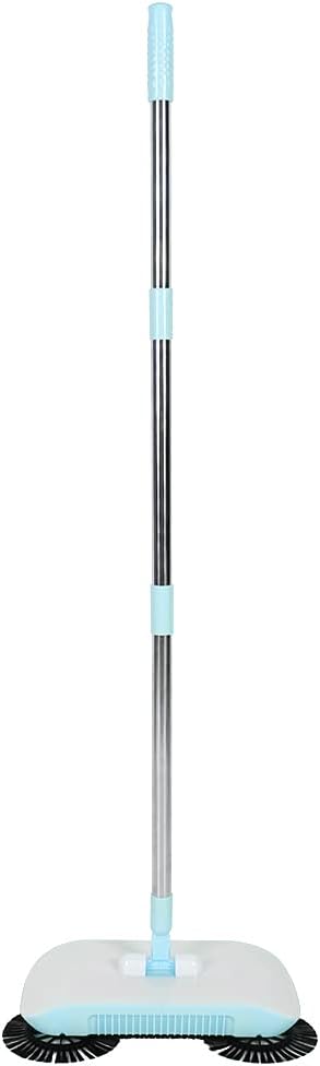 Acouto Household Hand Push Sweeper Broom Pan Floor Tools e Hand Swee for Home, Efficient Floor Sweeper for and Debris (Blue)