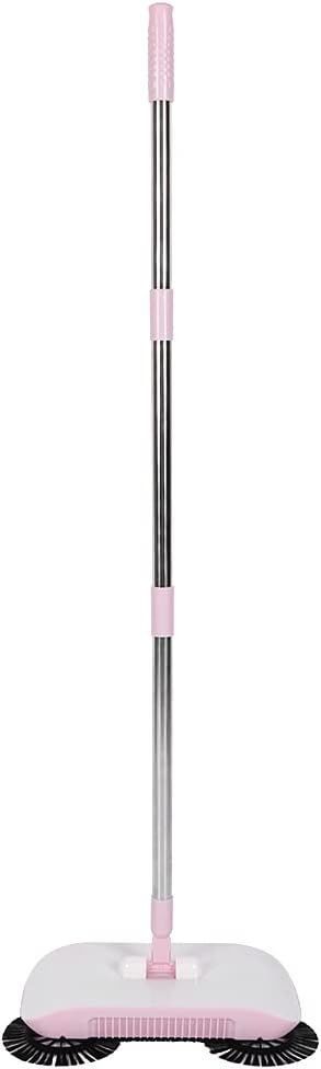 Household Hand Push Sweeper Broom Pan Floor Tools e Hand Swee for Home, Efficient Floor Sweeper for and Debris (Pink)