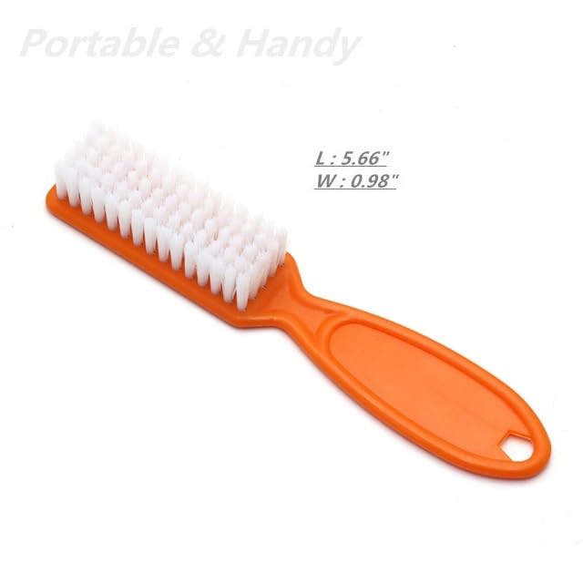 6Pcs Nail Brush for Cleaning Fingernails, Handle Grip Cleaning Brush for Nail and Toenail, Nail Dust Brush Manicure Pedicure Tools Scrubbing Brush Women Men Home Salon(Orange)