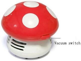 Gocomcom HONBAY Mini Cute Table Dust Vaccum Cleaner, Mushroom Shaped New Portable Corner Desk Vaccum Cleaner Mini Cute Vacuum Cleaner Dust Sweeper (RED)