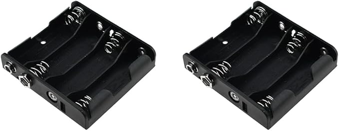 HAHIYO 9V Battery Holder with Standard Snap Connector Sturdy Accommodated Slot Well Conducting Contact Springs Durable Plastic Batteries Case Box 2 PCS for Wall Clocks Ham Radio RC Toys