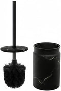 Toilet Brush and Holder Set - Toilet Bowl Brush and Holder with Sturdy Bristles for Thorough Cleaning - Concealed Matte Black Bathroom Accessories Toilet Cleaner Brush for Bathroom