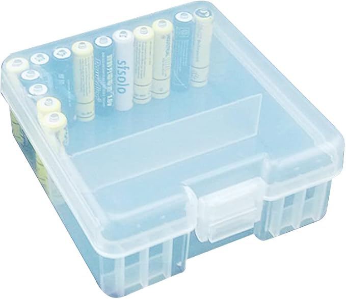 Fielect 100 x AAA Battery Storage Case Holder Organizer Box Transparent