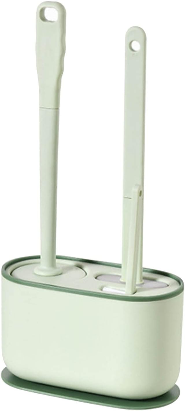 Plastic Toilet Brush Set, Strawberry Green, Bathroom Accessories, Includes 2 Toilet Brushes & Holder