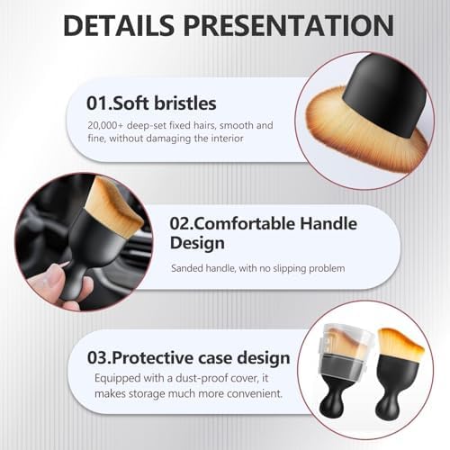 Car Air Vent Cleaning Brush for Hyundai Elantra 2017-2025 Soft Bristle Interior Duster Tool Auto Dashboard Detail Accessories Dust Removal
