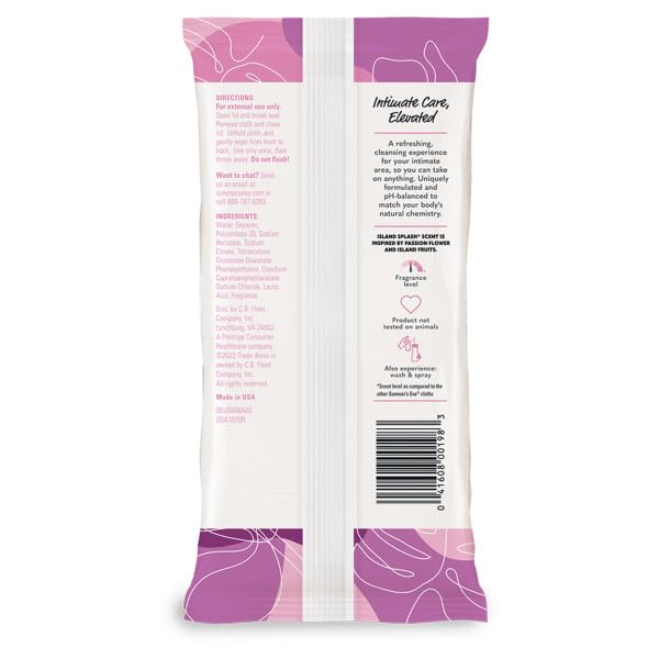 Summer's Eve Cleansing Cloths Soft Pack, Island Splash, 32 Count