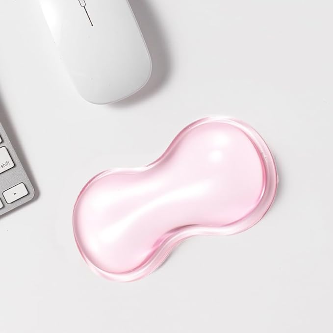 Clear Gel Wrist Rest for Keyboard, Keyboard Wrist Rest for Typing Pain Relief, Ergonomic Keyboard Arm Rest, Suitable for Office, Gaming, Computer, Laptop - Pink