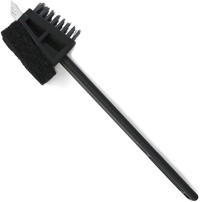 Norpro Heavy Duty Grill Brush with Scraper and Scour Pad, 14.5", Nylon Bristles