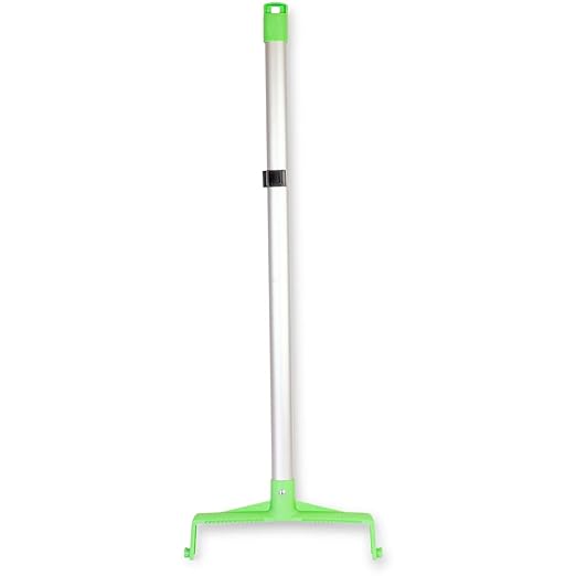 SPARTA Upright Dustpan with Aluminum Handle, Serrated Edge for Broom Combing, Secure Yoke Lock with Easy Storage Hanging Hole for Commercial Cleaning, Plastic, 30 Inches, Lime, (Pack of 6)