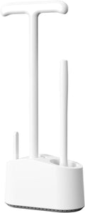 3 in 1 Toilet Brush and Plunger Set，Extended Handle Plunger,Heavy Duty Toilet Bowl Brush and Holder Hidden Toilet Plunger and Brush Set,Bathroom Cleaning Supplies (Pure White)