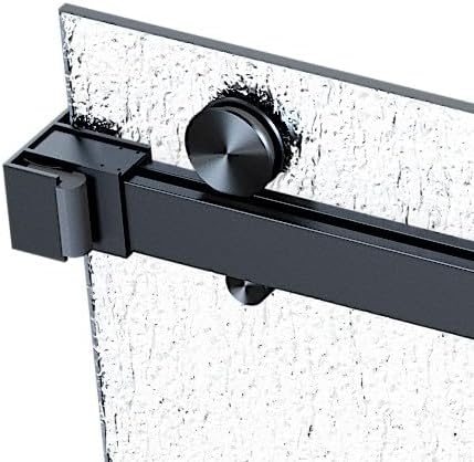 VITRA-200X 56.5-59" W x 78" High 3/8" Twinglide Frameless Shower Door with (10mm) Rain Tempered Glass (Matte Black)