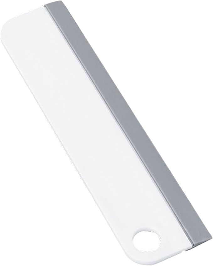 Topyond Silicone Squeegee, Small Portable Bathroom Accessories Water Blade for Cleaning Bathroom Shower Mirror Glass, Kitchen Countertop Sink, Car Windows Wiper Scraper Gray (White Gray)
