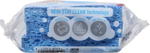 Scotch-Brite Scrub Dots Non-Scratch Scrub Sponge, Rinses Clean, for Washing Dishes and Cleaning Kitchen, 3 Scrub Sponges (Pack of 2)
