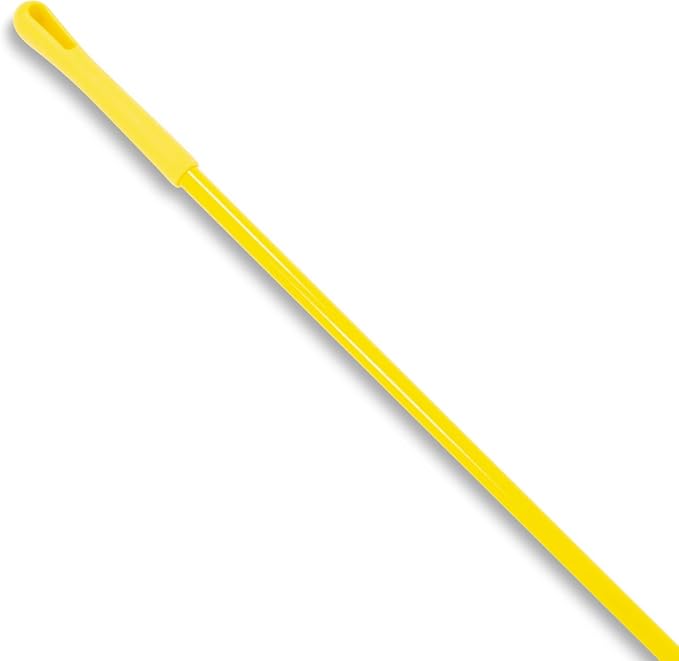 SPARTA Fiberglass Broomstick Replacement Broom Handle with Acme Threaded Tip for Industrial Cleaning Tools, Fiberglass, 60 Inches, Yellow, (Pack of 12)