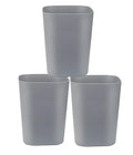 Besli 2 Gallon Small Trash Can Garbage Can Wastebasket for Bathroom Bedroom Kitchen Office,Pack of 3 (Gray)