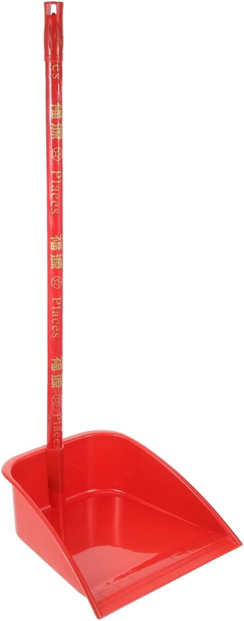 COHEALI Household Dustpan with Long Handle 26.77In Lightweight Upright Cleaning Shovel Reusable Dust Pan for Home Office Kitchen Floor Sweeping (Red)