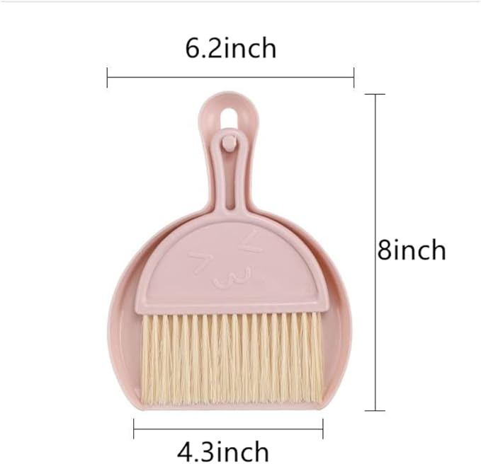 Small Broom and Dustpan Set for Home, Mini Clean Brush with Dust Pans Cute Hand Broom Brush Dust Pan with Hanger Hole, Small Cleaning Brush Set for Desktop Computer Table Keyboard (blue-1pc)