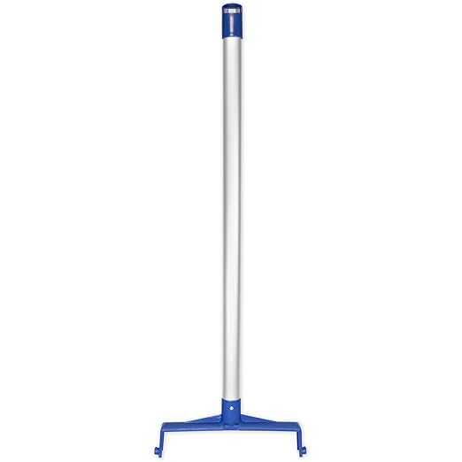 SPARTA Upright Dustpan with Aluminum Handle, Serrated Edge for Broom Combing, Secure Yoke Lock with Easy Storage Hanging Hole for Commercial Cleaning, Plastic, 30 Inches, Blue, (Pack of 6)