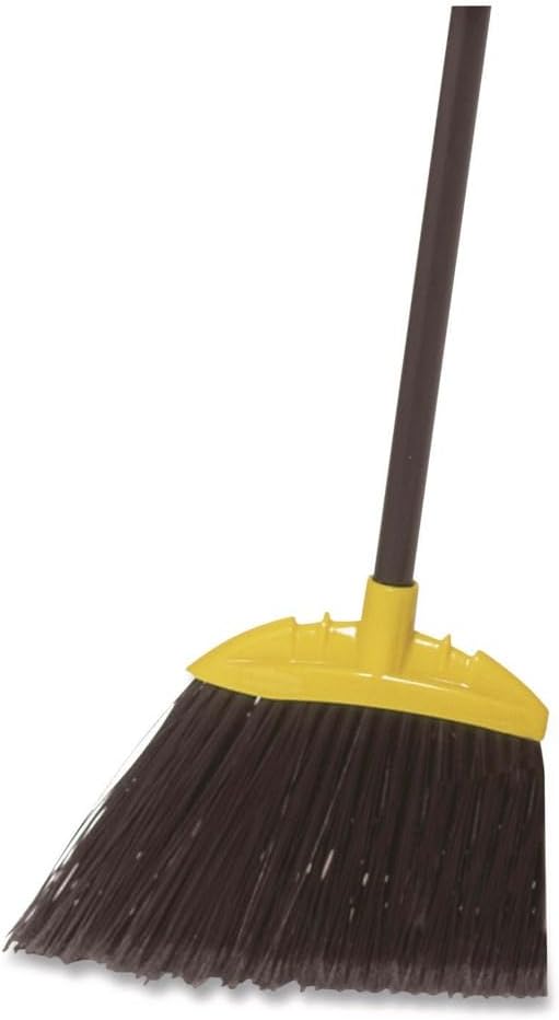 Jumbo Smooth Sweep Angled Broom, 46" Handle, Black/Yellow, 6/Carton
