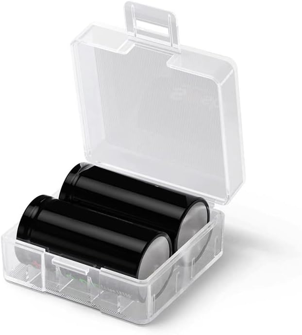 Fielect 2 x 18350 Battery Storage Case Holder Organizer Box Transparent