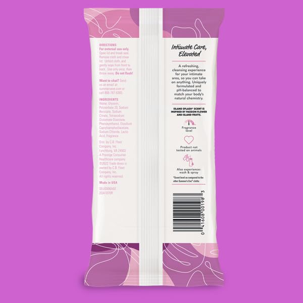 Summer's Eve Cleansing Cloths Soft Pack, Island Splash, 32 Count