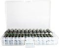 Foto&Tech AA AAA Battery Storage Box, Rechargeable Battery Storage Case Battery Holder Organizer Box Holds 46AA or 64AAA with Hinged Lid Charge Reminder Marking Non-Slip Bottom Sturdy Plastic Clear