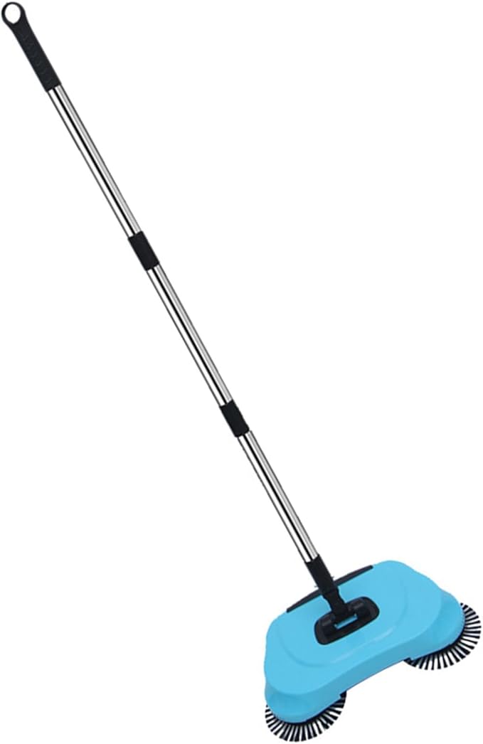 Hand Push Sweeper - Non Electric Floor Cleaner with Adjustable Handle, Carpet Sweeper for Hardwood Surfaces